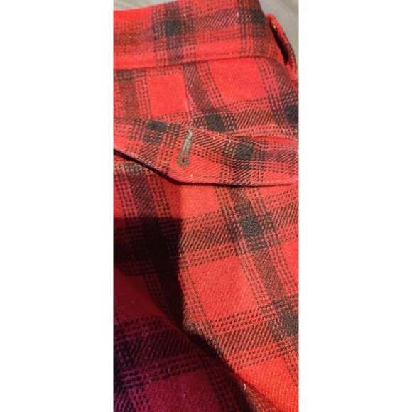 1963 Woolrich Red Black Buffalo Plaid Hunting Pants 36x30 Cuffed Zip Front Wool - Picture 10 of 10